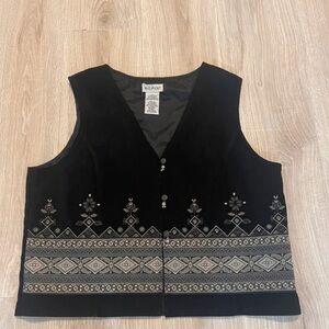Black Embroidered Vest